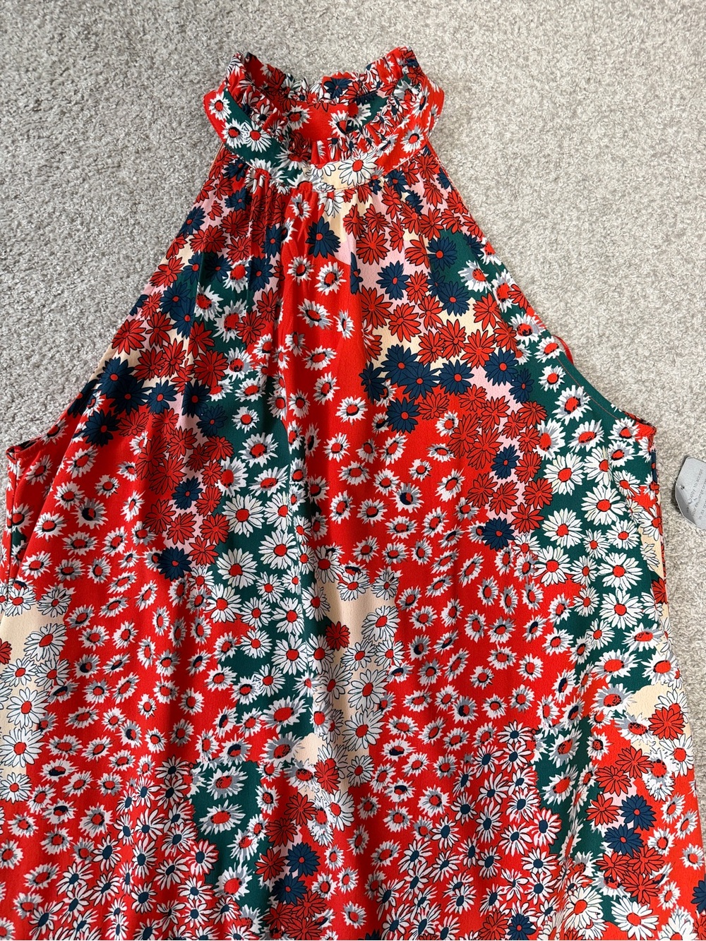 Floral Halter Dress Bright Daisy Print